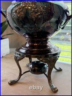 Reed & Barton King Francis 1660 Silverplate 36 Cup Coffee Urn Samovar Vtg Footed