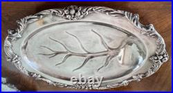 Reed & Barton King Francis 1674 Meat Tray Serving Platter Oval Silver Plate 19