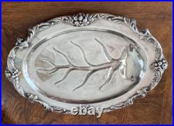 Reed & Barton King Francis 1674 Meat Tray Serving Platter Oval Silver Plate 19