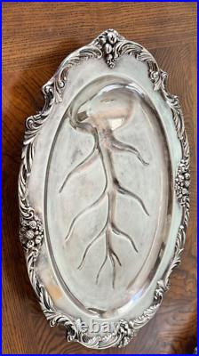 Reed & Barton King Francis 1674 Meat Tray Serving Platter Oval Silver Plate 19