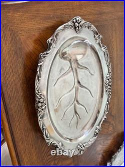 Reed & Barton King Francis 1674 Meat Tray Serving Platter Oval Silver Plate 19