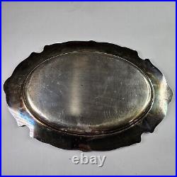 Reed & Barton King Francis 1676 Silverplate Oval Serving Platter With Wood Board