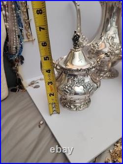 Reed & Barton King Francis 3 Pc Set Coffee Pot 1650 Sugar Bowl 1652 Creamer 1653