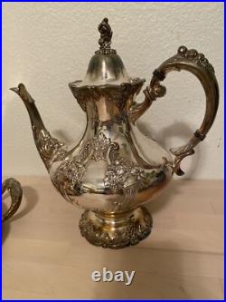 Reed & Barton, King Francis Coffee and Tea Set Five Pieces Tray Sugar Bowl