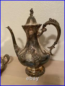 Reed & Barton, King Francis Coffee and Tea Set Five Pieces Tray Sugar Bowl