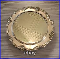 Reed & Barton King Francis Large Silverplate Mirrored Plated Serving Tray 1666