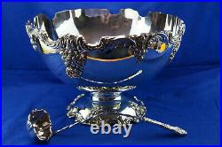 Reed & Barton King Francis Punch Bowl, 16 x 10½, 3 Gallon, with Ladle