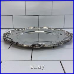 Reed & Barton King Francis Round Tray Silverplate, #1699 Vintage 1970s