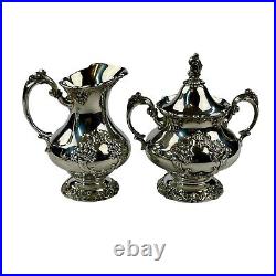 Reed & Barton King Francis Silver Plate #1652 #1653 Sugar Bowl & Creamer READ