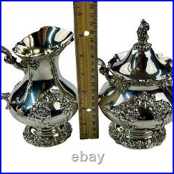 Reed & Barton King Francis Silver Plate #1652 #1653 Sugar Bowl & Creamer READ