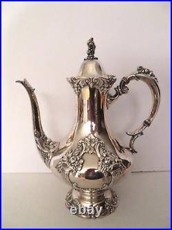 Reed & Barton King Francis Silverplate 1650 Large Coffee Pot Kettle Vintage Wow