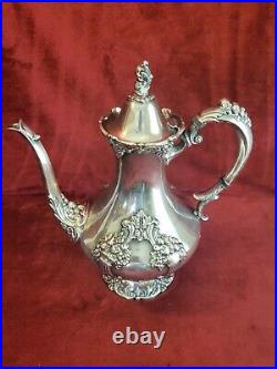 Reed & Barton King Francis Silverplate 1650 Large Coffee Pot Vintage Victorian