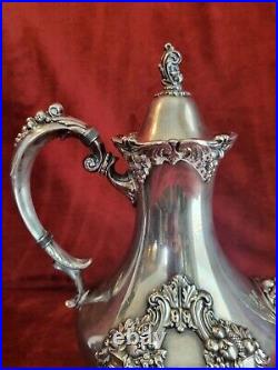 Reed & Barton King Francis Silverplate 1650 Large Coffee Pot Vintage Victorian