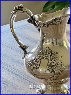 Reed & Barton King Francis Silverplate 7 Pc Coffee Tea Set w Kettle Stand Tray