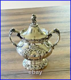 Reed & Barton King Francis Silverplate 7 Pc Coffee Tea Set w Kettle Stand Tray