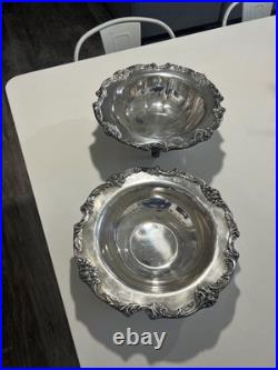 Reed Barton King Francis Silverplate Footed Centerpiece Bowl #1694 & 1671 Dish