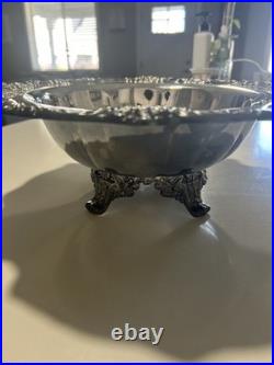 Reed Barton King Francis Silverplate Footed Centerpiece Bowl #1694 & 1671 Dish