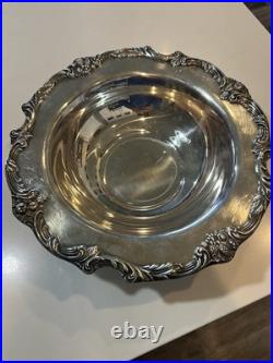 Reed Barton King Francis Silverplate Footed Centerpiece Bowl #1694 & 1671 Dish