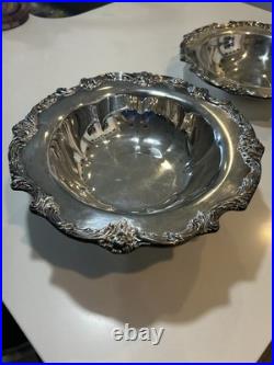 Reed Barton King Francis Silverplate Footed Centerpiece Bowl #1694 & 1671 Dish