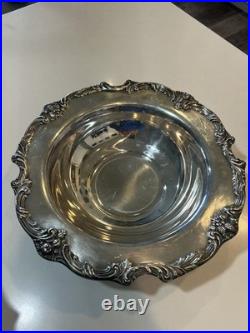 Reed Barton King Francis Silverplate Footed Centerpiece Bowl #1694 & 1671 Dish