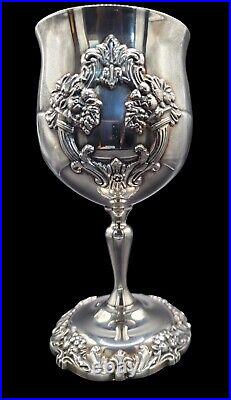 Reed & Barton King Francis Water Wine Goblet 6-1/2 Silverplate 1659 With Box