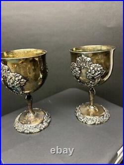 Reed & Barton King Francis Water Wine Goblet 6-1/2 Silverplate (2) Set 1659 Cup