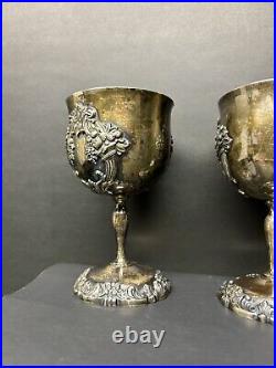 Reed & Barton King Francis Water Wine Goblet 6-1/2 Silverplate (2) Set 1659 Cup