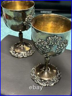 Reed & Barton King Francis Water Wine Goblet 6-1/2 Silverplate (2) Set 1659 Cup