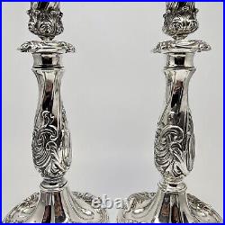 Reed Barton Silverplate Candlestick King Francis Hollowware 10-1/2 741 2Pc #B