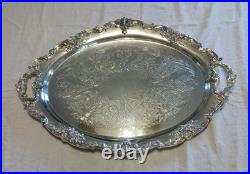 Reed & Barton Silverplate Waiter Tray 1655 King Francis 30 x 21 Ornate Design