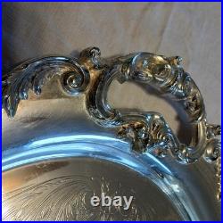 Reed & Barton Silverplate Waiter Tray 1655 King Francis 30 x 21 Ornate Design