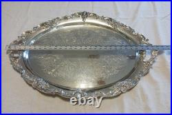 Reed & Barton Silverplate Waiter Tray 1655 King Francis 30 x 21 Ornate Design