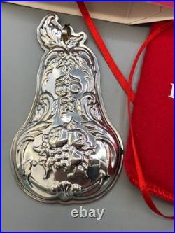 Reed & Barton Sterling Silver 2009 Francis 1 Christmas Pear Ornament, with box