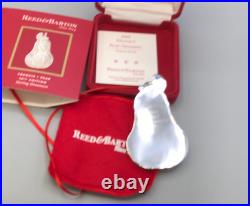 Reed & Barton Sterling Silver 2009 Francis 1 Christmas Pear Ornament, with box