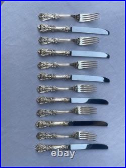 Reed & Barton Sterling Silver Francis I 6 Dinner Forks and 6 Knives- No Mono