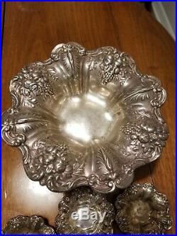 Reed Barton Sterling Silver Francis I 6 Pieces Compote Strainer Bowls