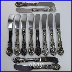 Reed and Barton Francis 1 Sterling Handler Silverware 12 Butter Knife Knives Set