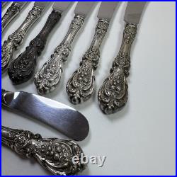 Reed and Barton Francis 1 Sterling Handler Silverware 12 Butter Knife Knives Set