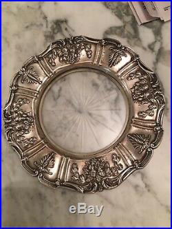 Reed and Barton Francis I sterling silver Glass Dish Plate Lemon Wine Coaster