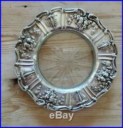 Reed and Barton Francis I sterling silver Glass Dish Plate Lemon Wine Coaster