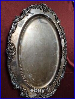 Reed and Barton King Francis Silverplate Oval Tray 19X13 Model 1676