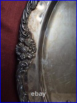 Reed and Barton King Francis Silverplate Oval Tray 19X13 Model 1676