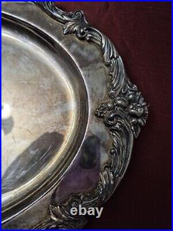 Reed and Barton King Francis Silverplate Oval Tray 19X13 Model 1676