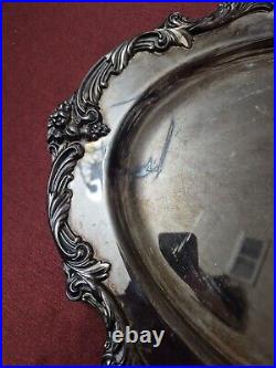 Reed and Barton King Francis Silverplate Oval Tray 19X13 Model 1676