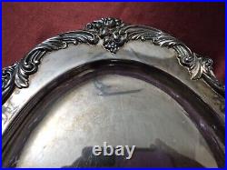 Reed and Barton King Francis Silverplate Oval Tray 19X13 Model 1676