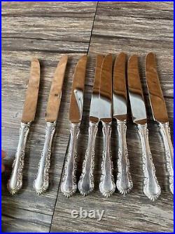 Reed and Barton Mirrorstele Sterling Silver Handle Butter Knife Set Of 8 E5