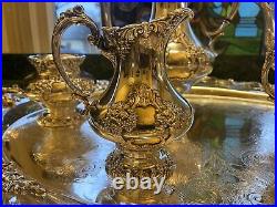 Reed and barton king francis silver plated coffee tea set of six