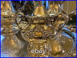 Reed and barton king francis silver plated coffee tea set of six