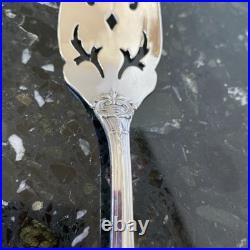 Reed&barton Francis I Old M Hand Pierced8diamond Sterling Silver Cold Meat Fork