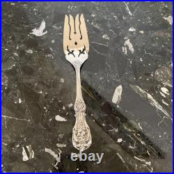 Reed&barton Francis I Old M Hand Pierced8diamond Sterling Silver Cold Meat Fork